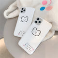 Soft silicone Apple iPhone case with a Korean cartoon bear design on the back.