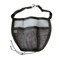 Black car bag mesh bag with nylon and mesh construction, 25 x 16.5 x 3.8 cm, for hanging travel storage