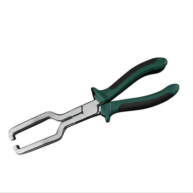 Iron and rubber caliper tubing pliers tool for automotive fuel line fittings in L and S sizes.
