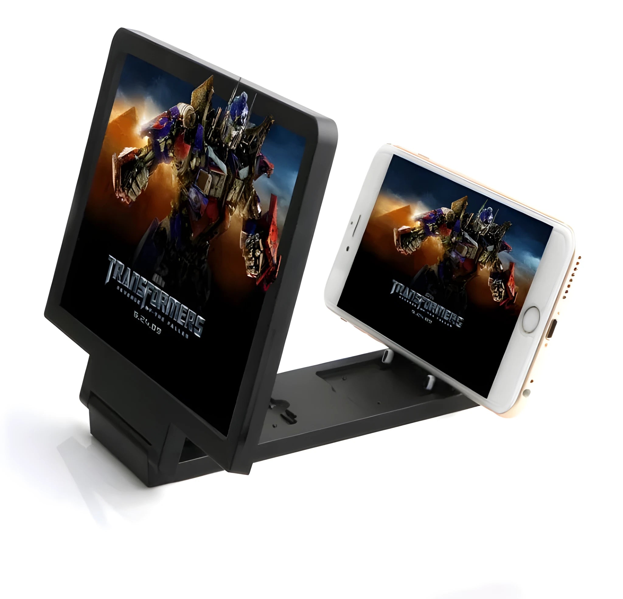 Black and white foldable 3D mobile phone screen amplifier stand for anti-radiation viewing