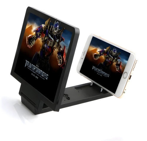 Black and white foldable 3D mobile phone screen amplifier stand for anti-radiation viewing