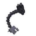 Black and white pet selfie stick with PVC construction, square clip and flower clip attachments