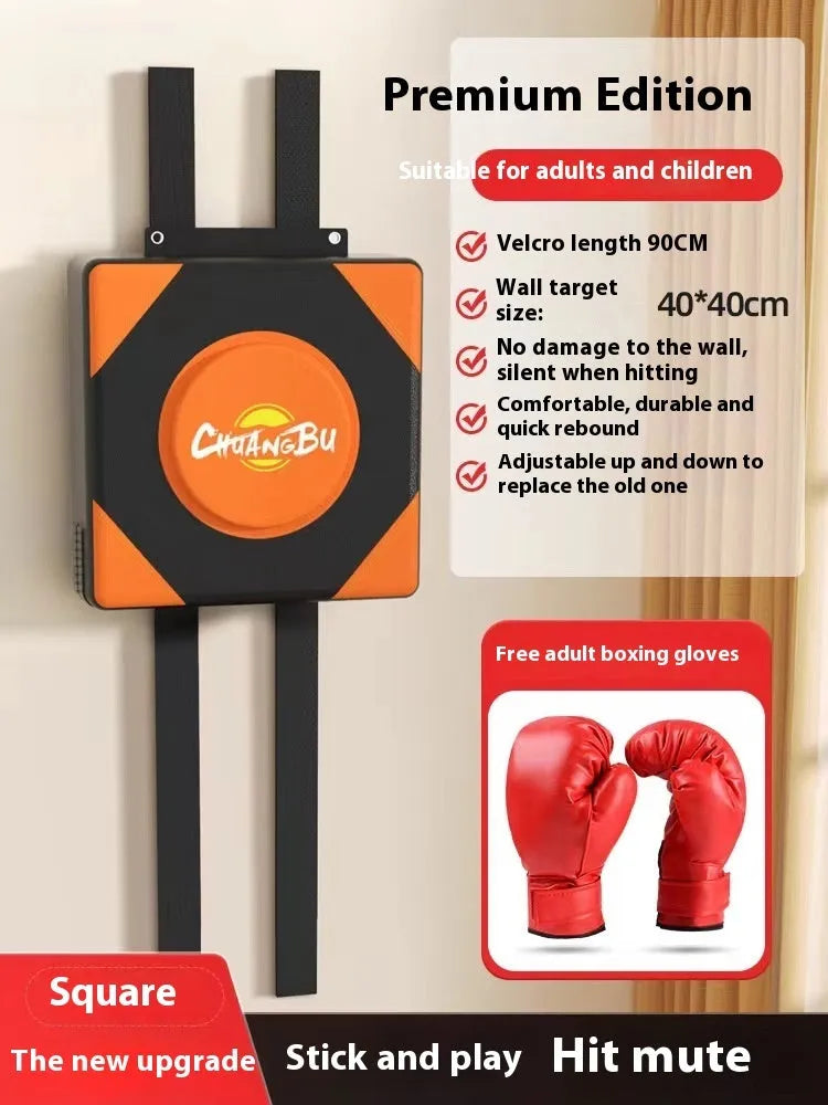 Hanging boxing sandbag wall target with PU leather construction for home fitness training