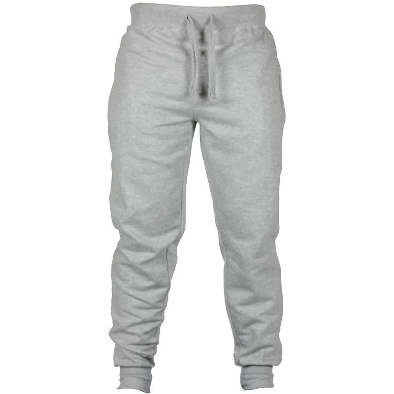 Men's solid colour drawstring waist fleece sweatpants in loose fit casual style