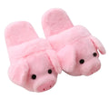 Pink pig design floor slippers with short plush fabric and PP cotton filling