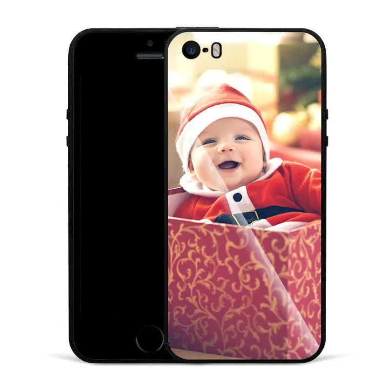 Patterned compatible iPhone case with raised bumper edge and precision cut outs for camera and ports