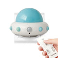 Remote control UFO cartoon bedside night light in blue, pink, or white colour options