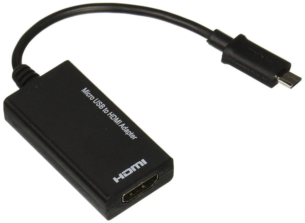 Black 2 metre long HD to HDMI adapter cable for connecting mobile phones to televisions