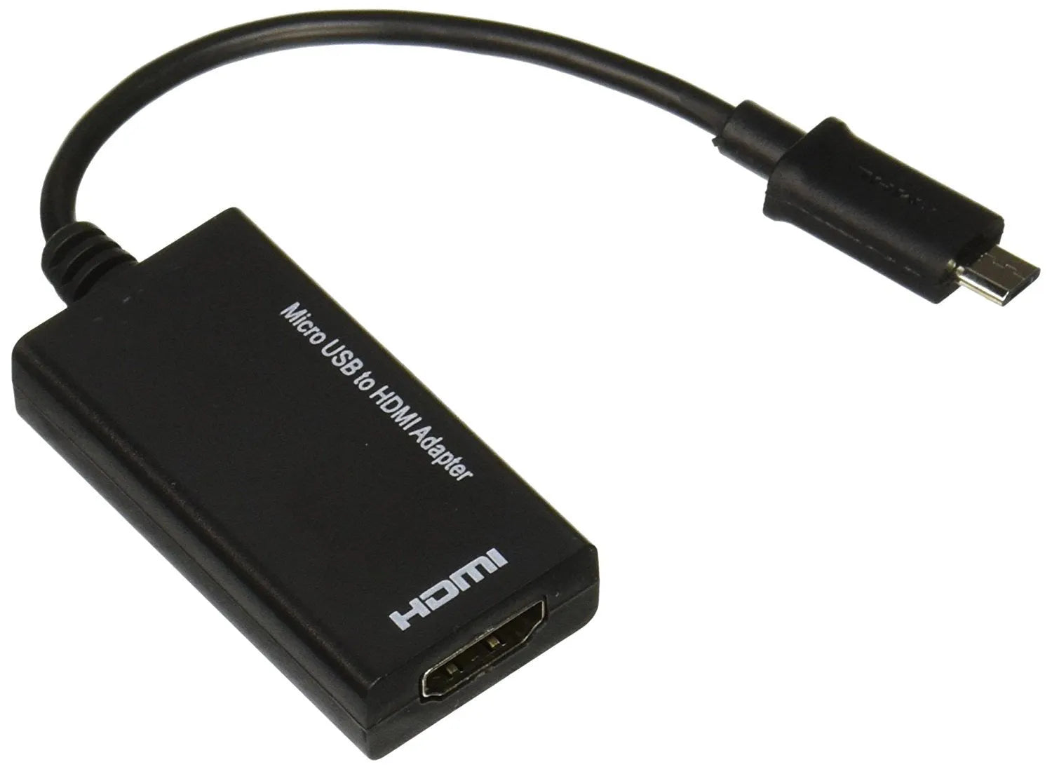 Black 2 metre long HD to HDMI adapter cable for connecting mobile phones to televisions