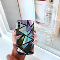 Green geometric triangle PC hard shell phone case for iPhone 7 8 4.7 inch model
