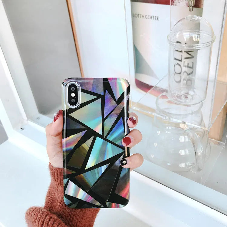 Green geometric triangle PC hard shell phone case for iPhone 7 8 4.7 inch model