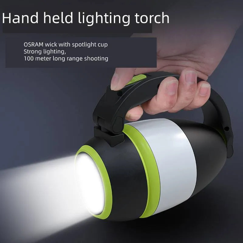 Black green 3-in-1 multifunctional LED table lamp with adjustable head and foldable design.