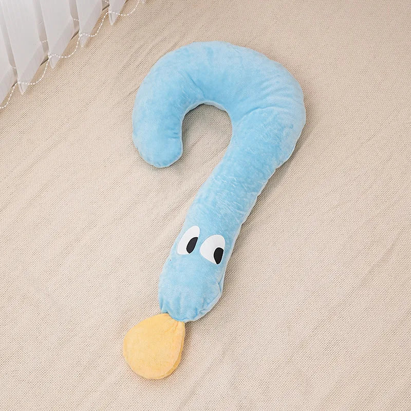 Blue plush crescent moon pet pillow in small size 29x48cm for dogs and cats
