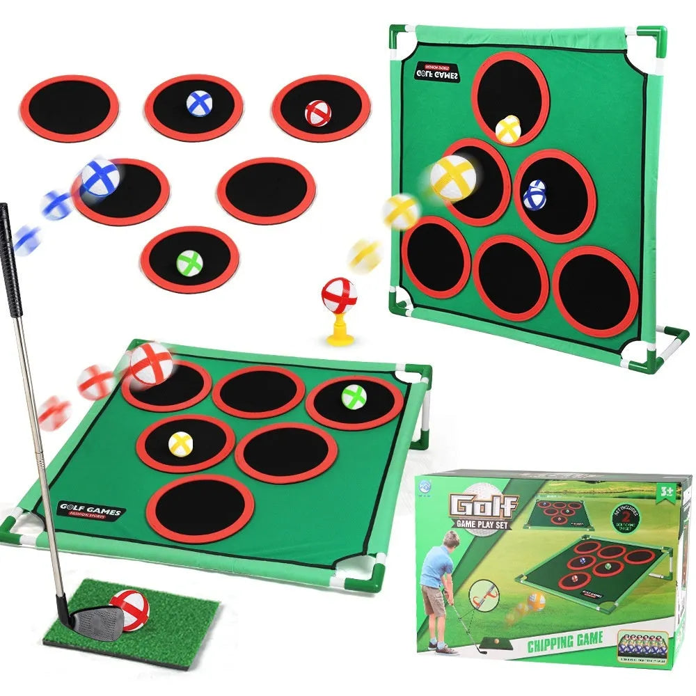 Children's plastic flannel Velcro golf target toy set with single frame option