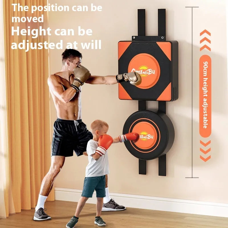 Hanging boxing sandbag wall target with PU leather construction for home fitness training