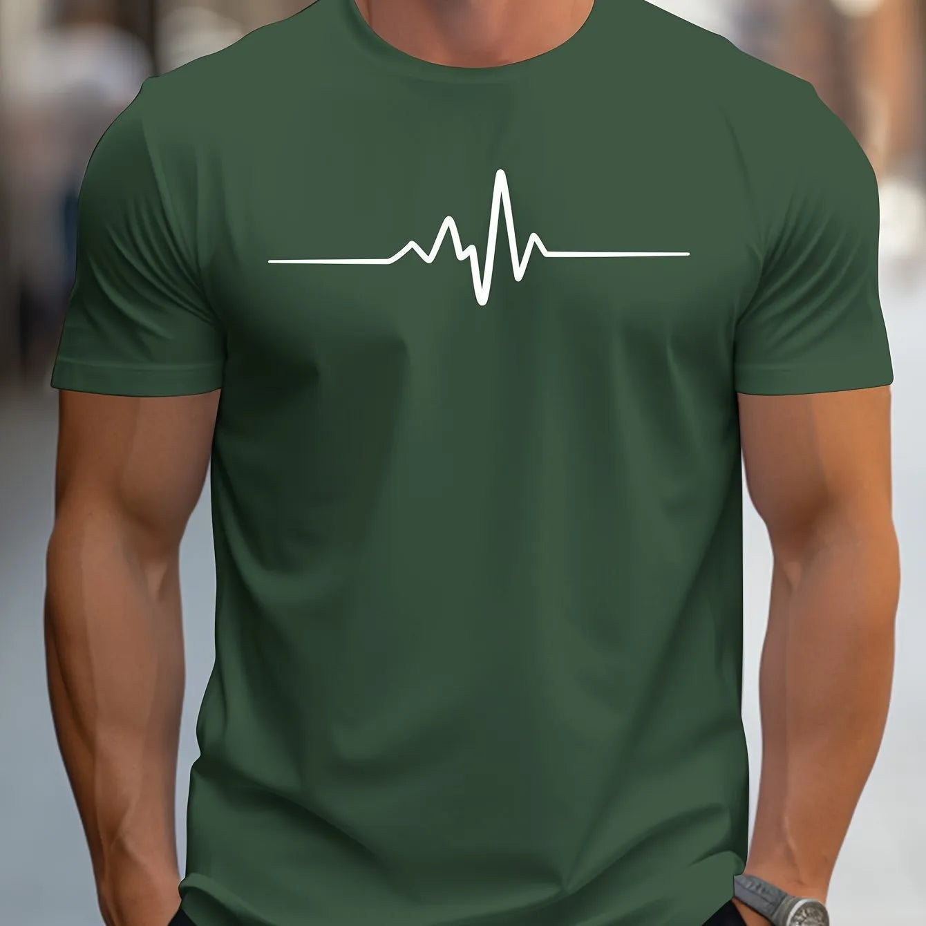 Men's loose fit T-shirt with 3D sports letter design in chemical fibre blend fabric