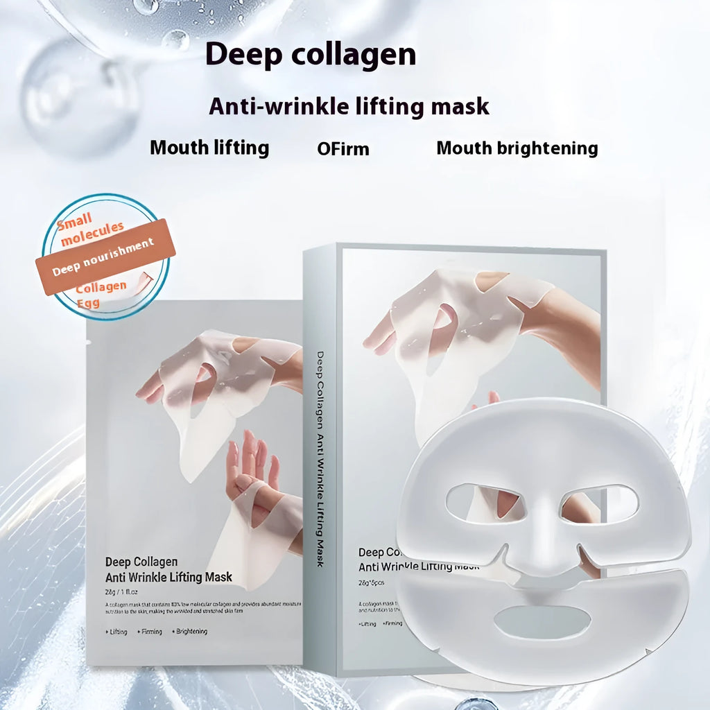 Collagen anti-wrinkle moisturising face mask with 28ml serum in single piece packaging