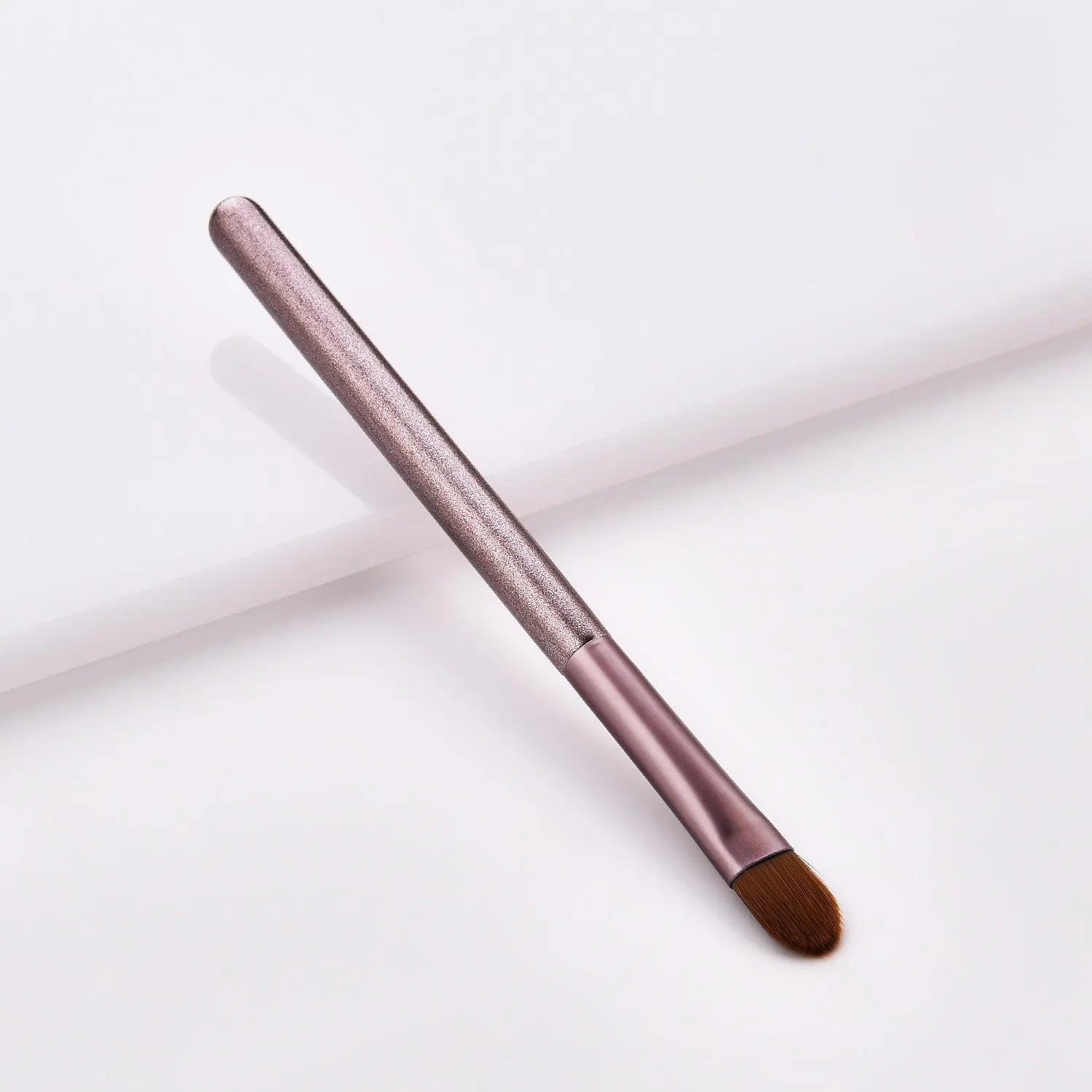 12-piece small grape makeup brush set with nylon bristles and wooden handles in OPP bag packaging