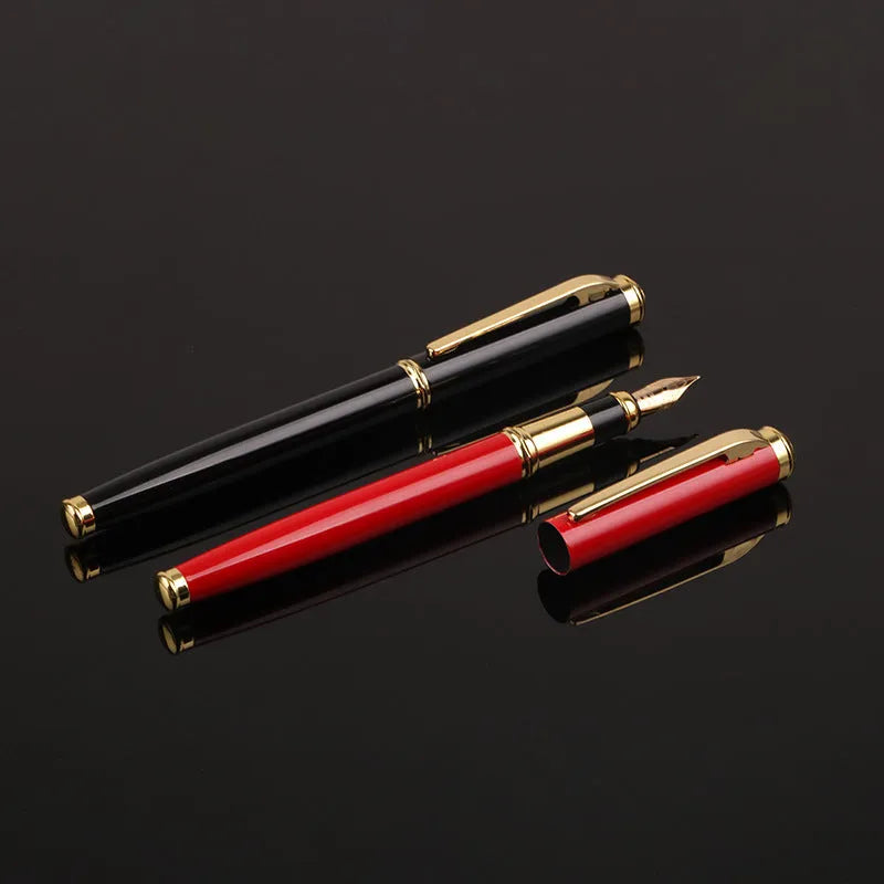 Red and black metal business ink pens with 0.5mm Yijin nibs for office and student use