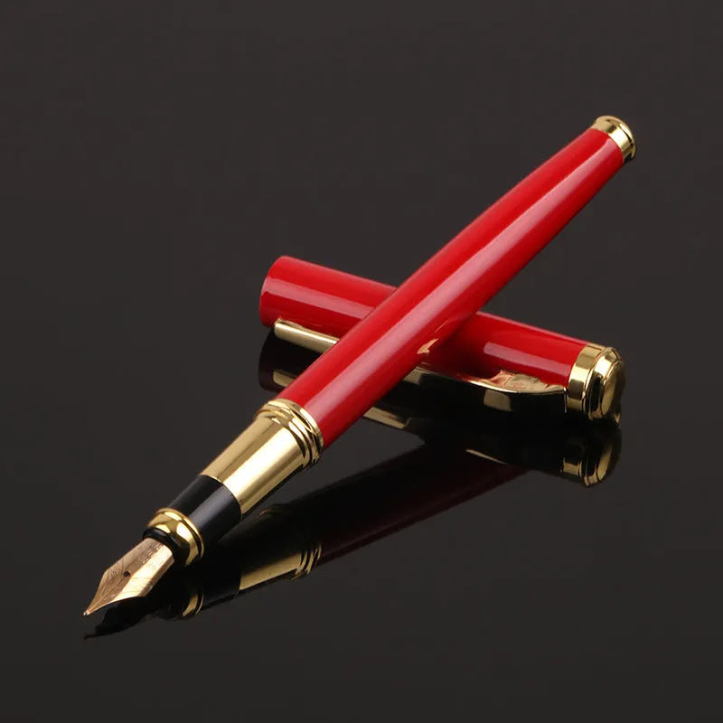 Red and black metal business ink pens with 0.5mm Yijin nibs for office and student use