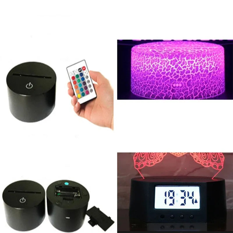 Valentine 3D night light with hands holding heart design in seven colour changing LED modes