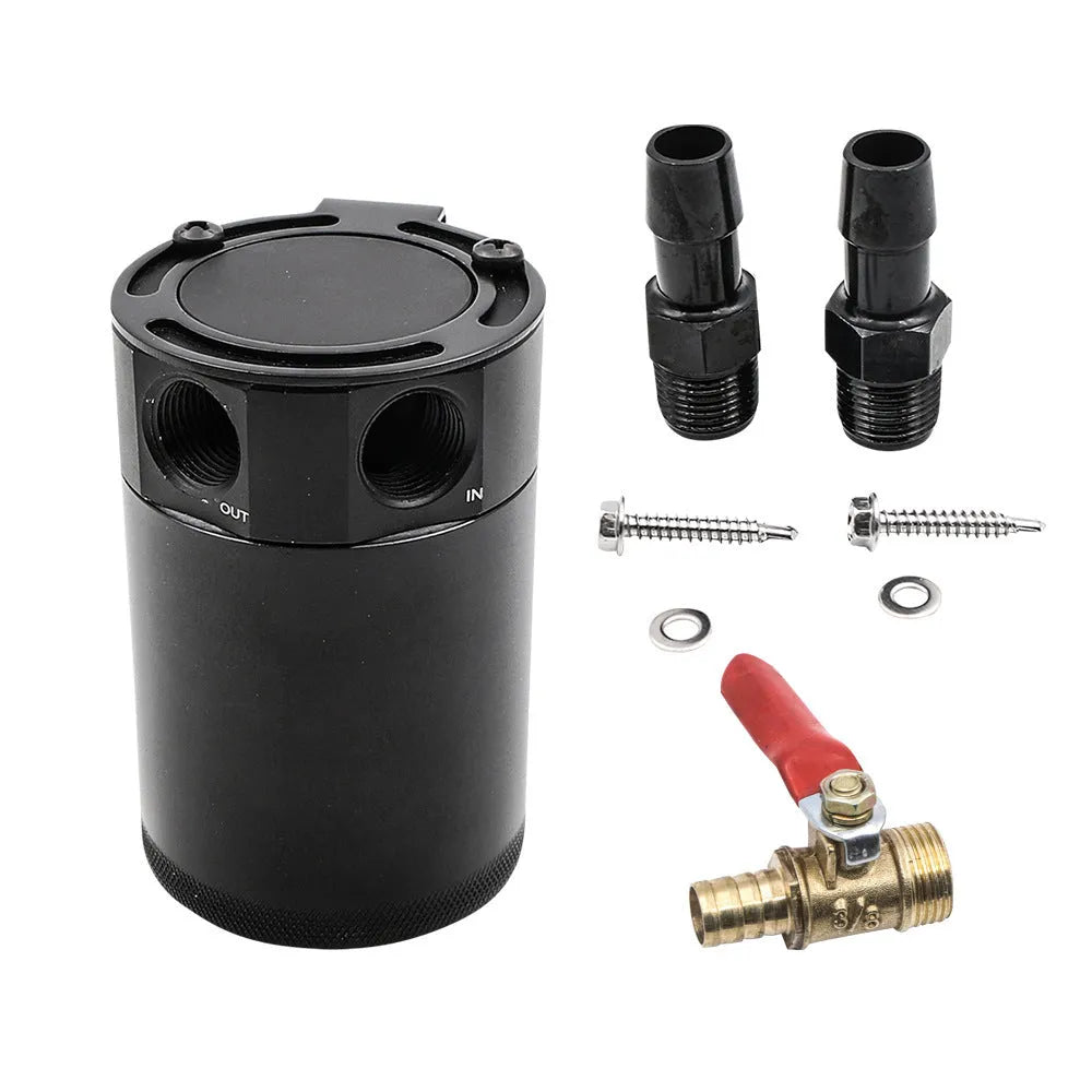 Aluminium automotive oil pot with two-hole design in black or silver colour