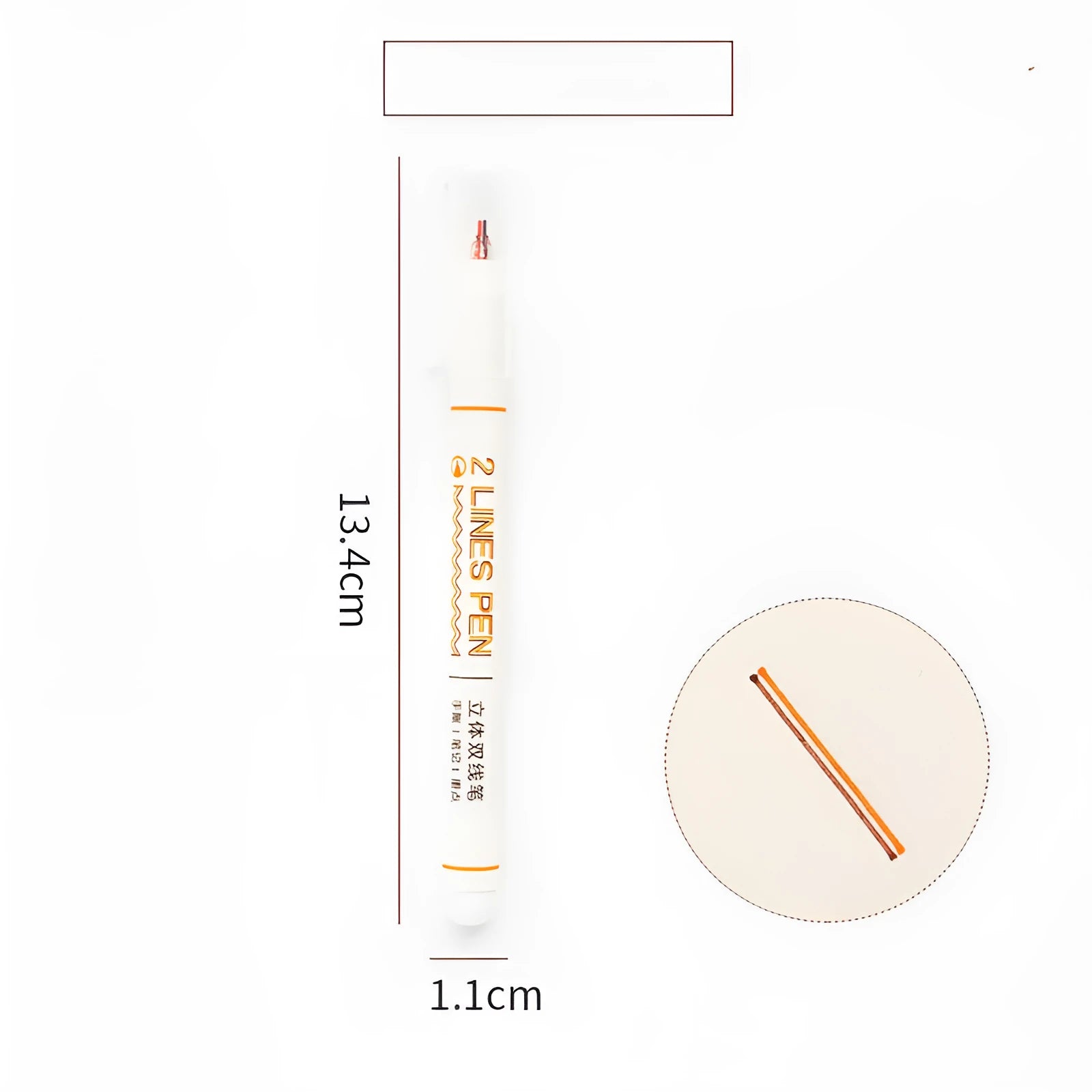 Stereo double line student highlighting pen with 0.5mm fine point