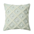 Tufted Moroccan ball cushion cover in cotton hemp blend black colour 45x45cm