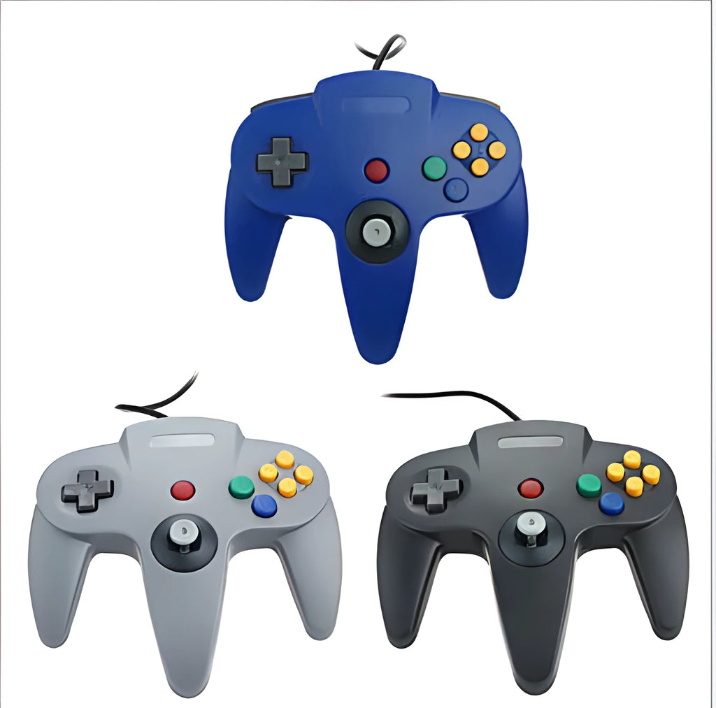 Blue N64 USB game controller for PC computers with original layout