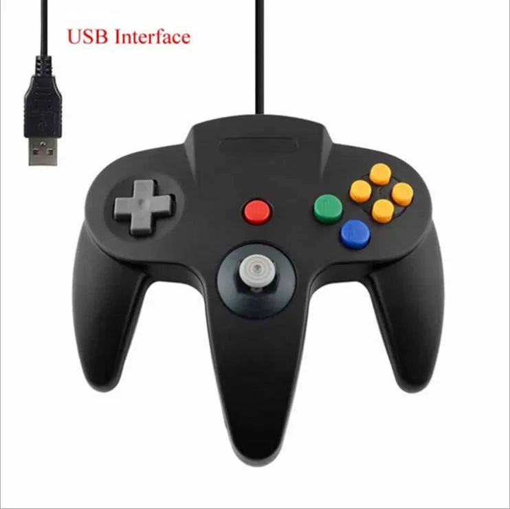 Blue N64 USB game controller for PC computers with original layout