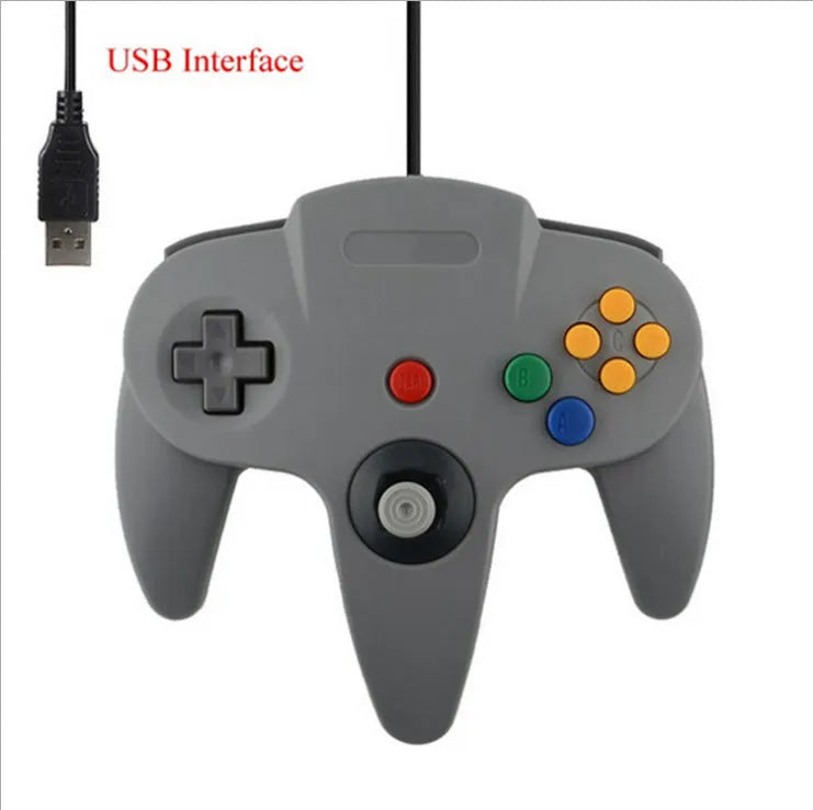 Blue N64 USB game controller for PC computers with original layout
