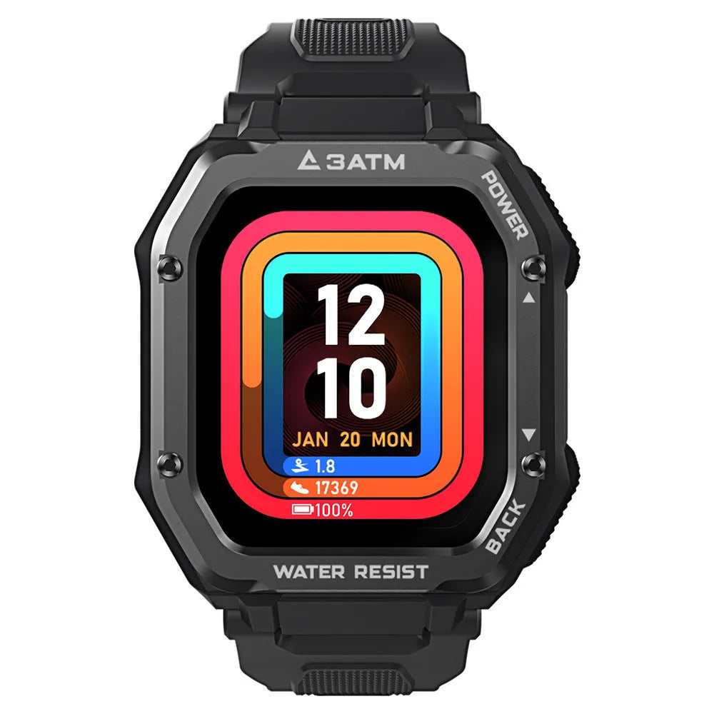 Army Green outdoor sports smart watch with 1.69-inch display and silicone wristband showing 20 sports modes
