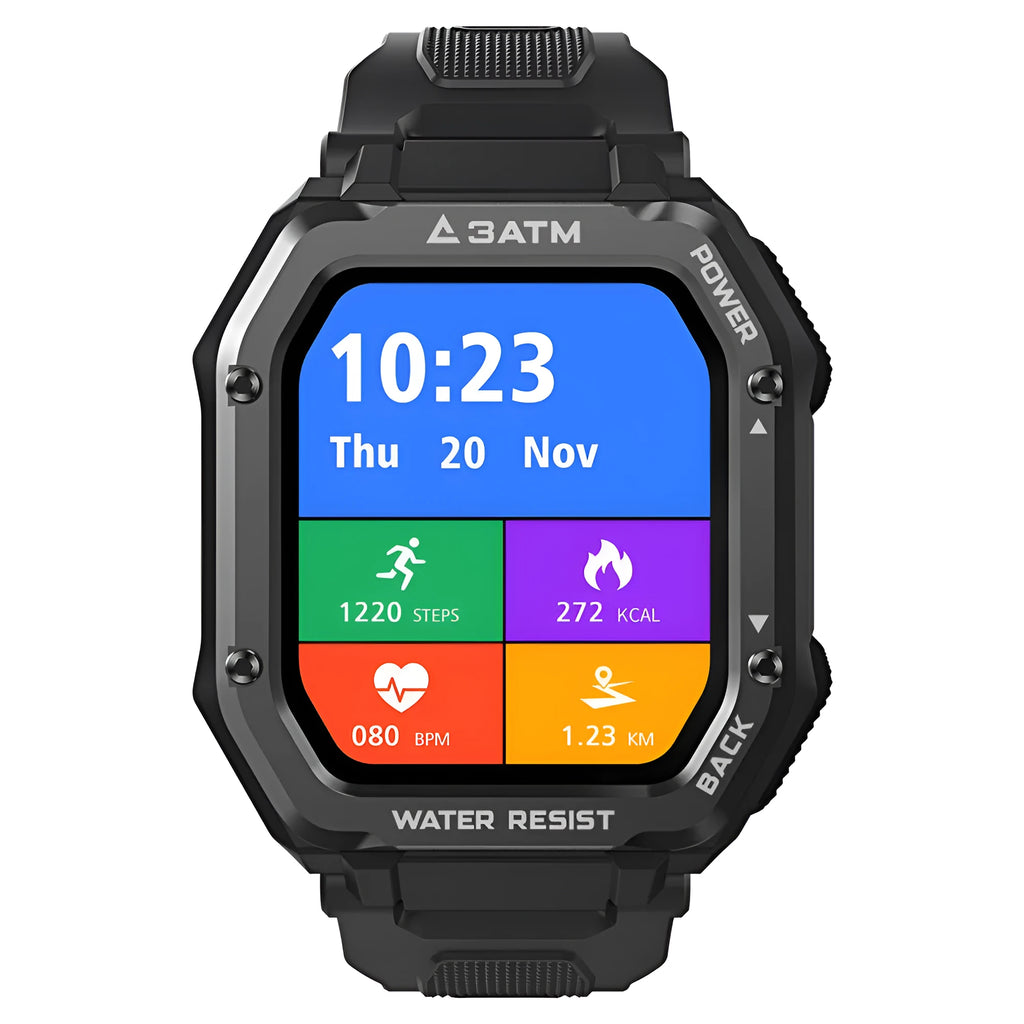 Army Green outdoor sports smart watch with 1.69-inch display and silicone wristband showing 20 sports modes