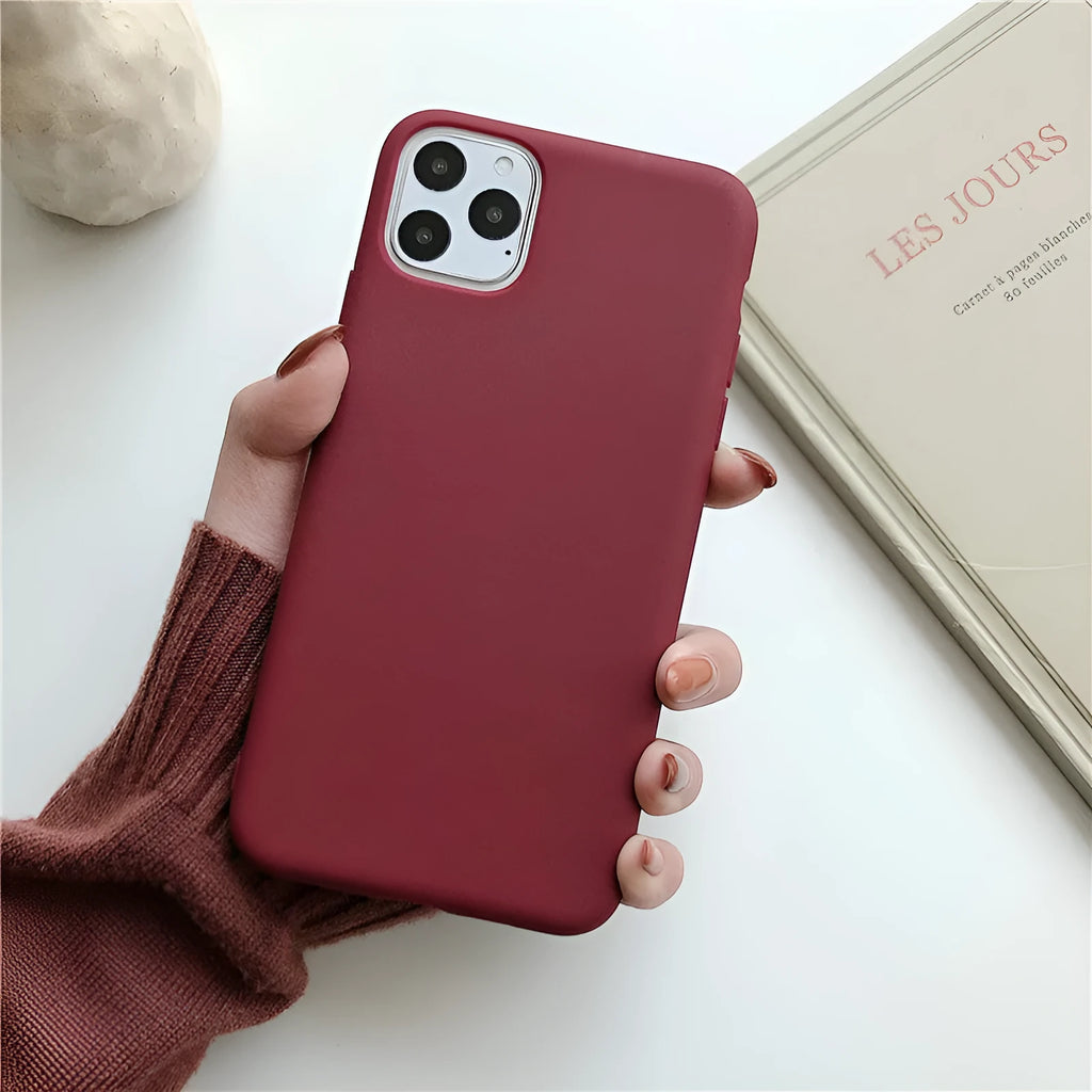 Thickened TPU anti-fall protective back cover for Apple iPhone in black