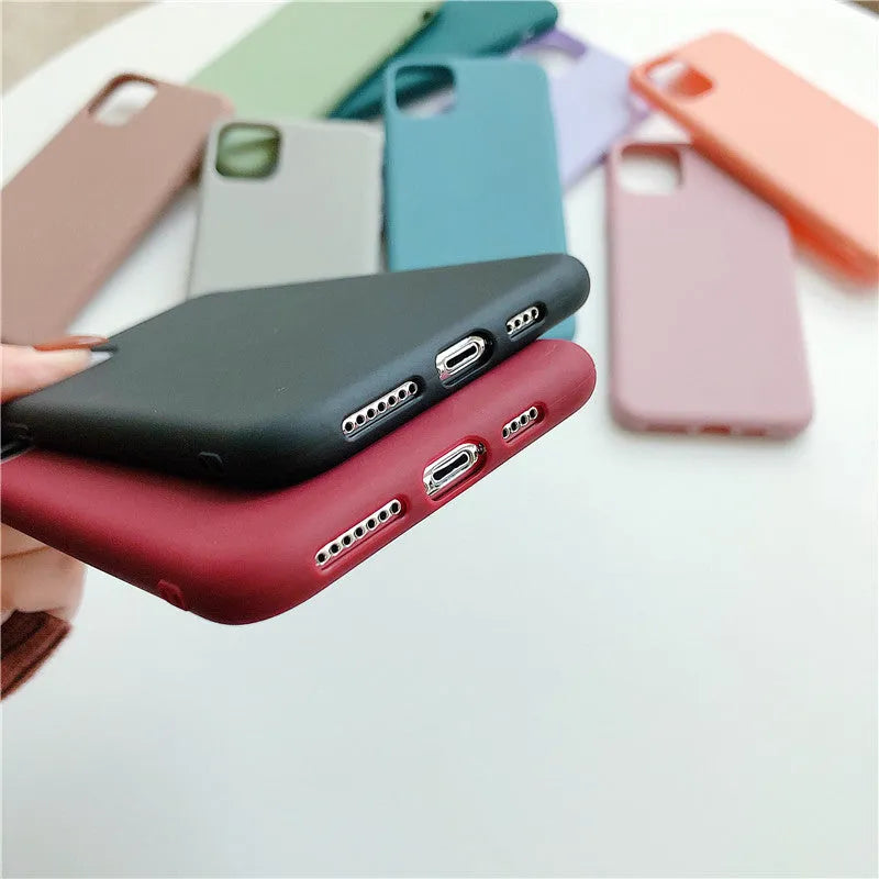 Thickened TPU anti-fall protective back cover for Apple iPhone in black