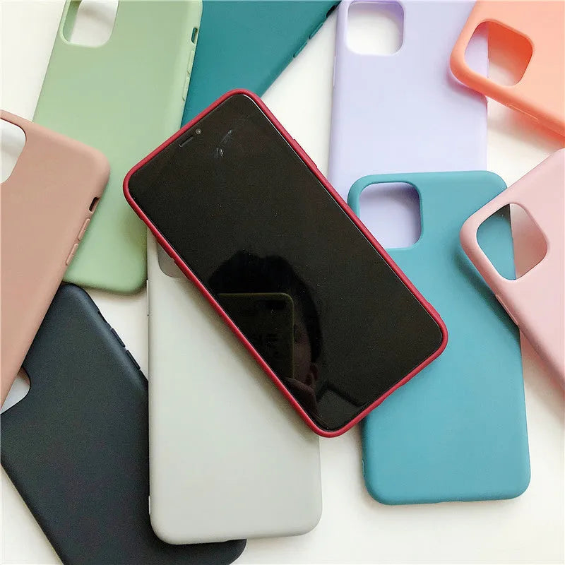 Thickened TPU anti-fall protective back cover for Apple iPhone in black