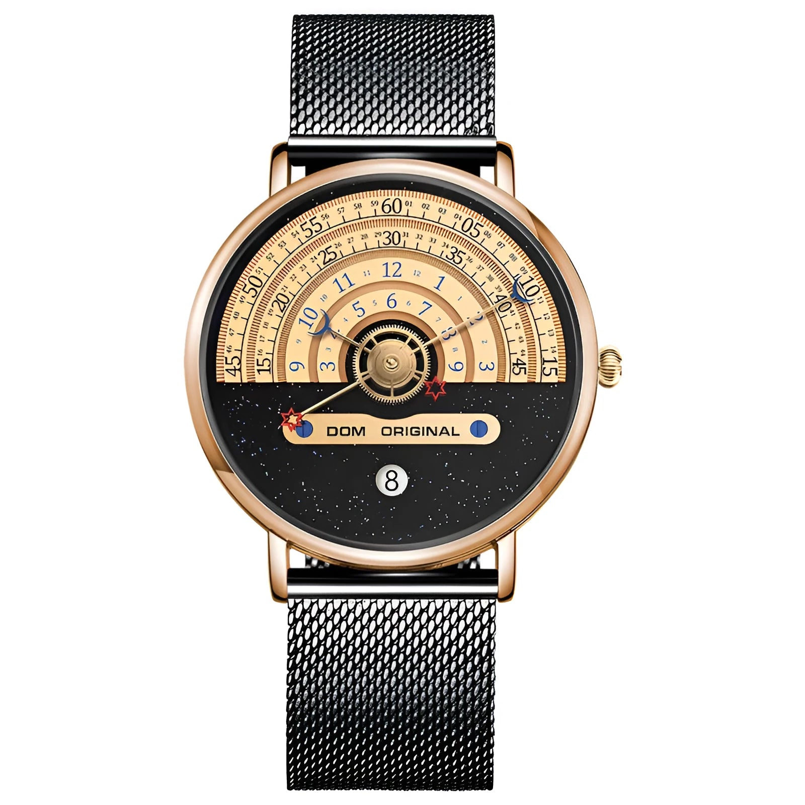 Men's gold and silver sports quartz wristwatch with 40mm dial and water resistance