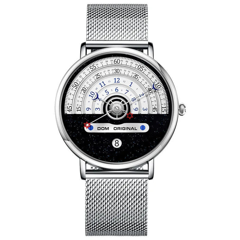 Men's gold and silver sports quartz wristwatch with 40mm dial and water resistance