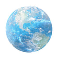 Round planet pattern laptop cushion on wooden desk
