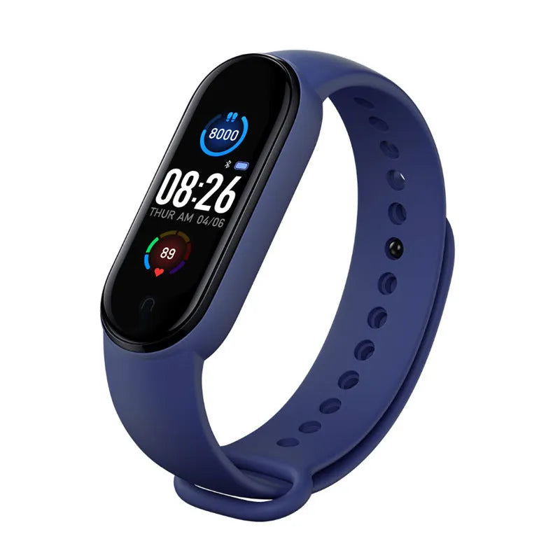 Smart sports bracelet with heart rate and blood pressure monitoring on wrist