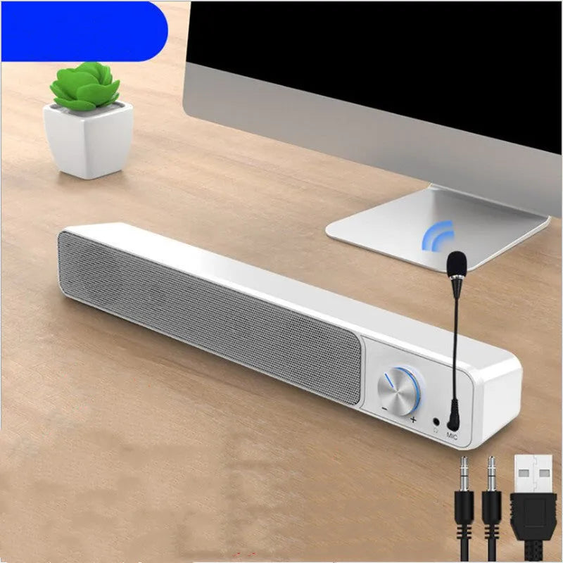 G18 black and white 2.0 channel desktop computer speaker with ABS PC construction