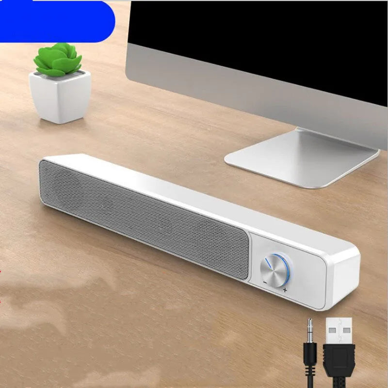 G18 black and white 2.0 channel desktop computer speaker with ABS PC construction