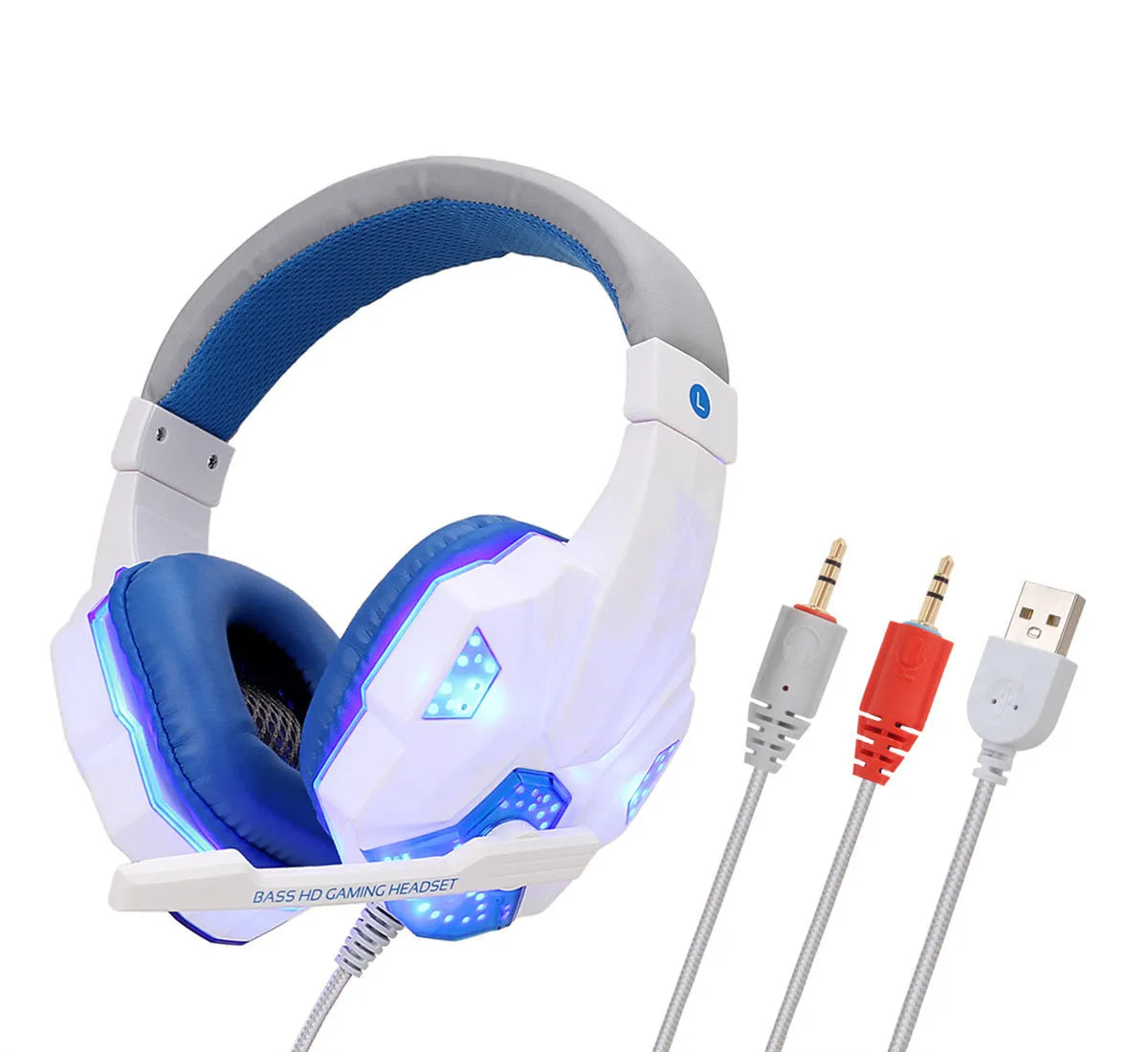 Wired RGB gaming headset for PS4 and PC with tanned leather ear cushions in Black and Red colour option.