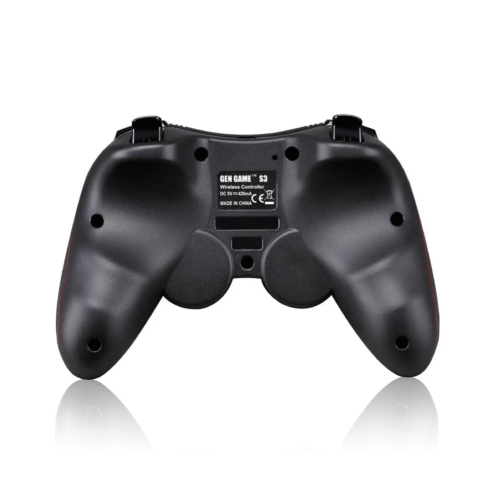Black wireless Bluetooth gamepad controller for mobile phones with ergonomic ABS plastic design.
