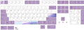 AKKO PBT mechanical keyboard keycap set in lavender violet colour with high sublimation printing