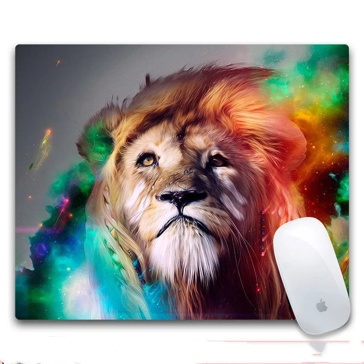 Custom rubber cloth mouse pad with non-slip base measuring 240x200x3mm, available in 8 print styles