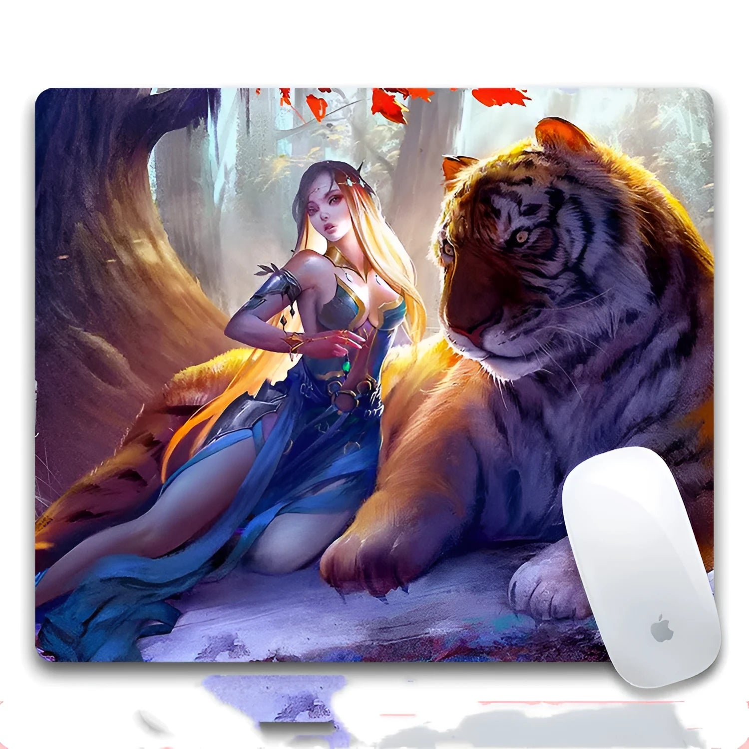 Custom rubber cloth mouse pad with non-slip base measuring 240x200x3mm, available in 8 print styles