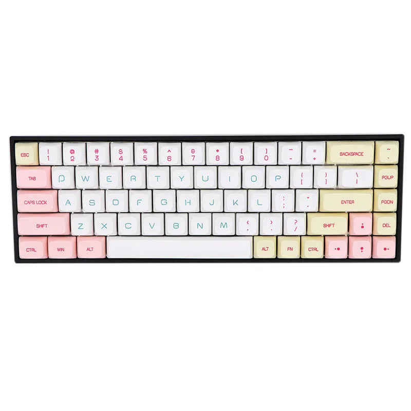 68-key PBT mechanical keyboard keycap set with double-shot moulded legends in nine colour options