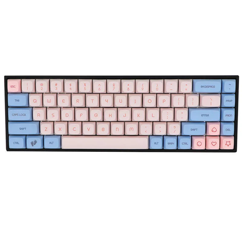 68-key PBT mechanical keyboard keycap set with double-shot moulded legends in nine colour options