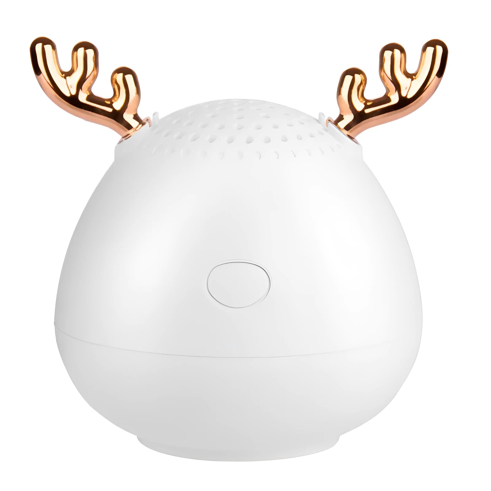 Small green portable Bluetooth speaker with USB charging port on a white background.